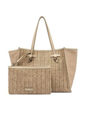 Borsa in paglia beige a spina di pesce GIANNI CHIARINI | BS12360COMMMDN211